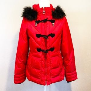 NWOT Betsey Johnson Fur Hood Puffer Coat